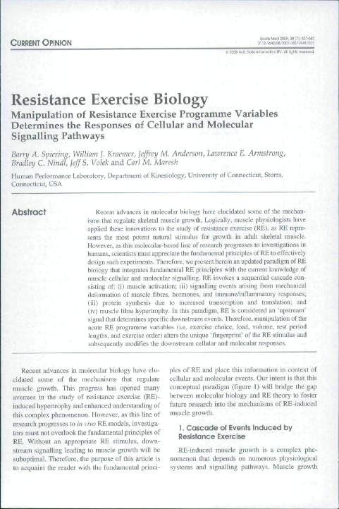 (PDF) Resistance Exercise Biology