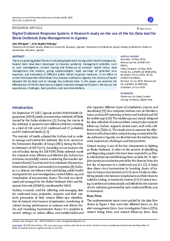 (PDF) Digital Outbreak Response System: A Research study on the use of ...