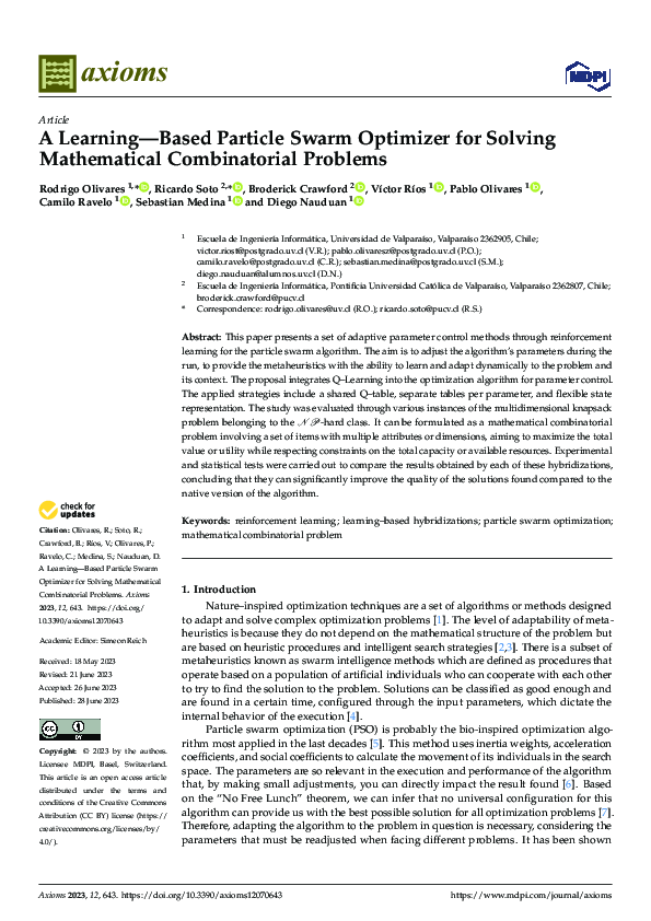 (PDF) A Learning—Based Particle Swarm Optimizer for Solving ...