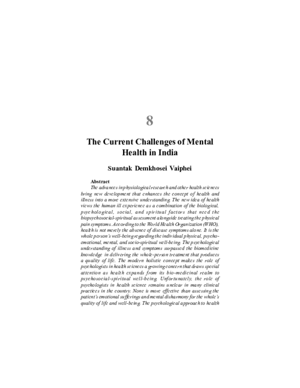 (PDF) The Current Challenges of Mental Health in India