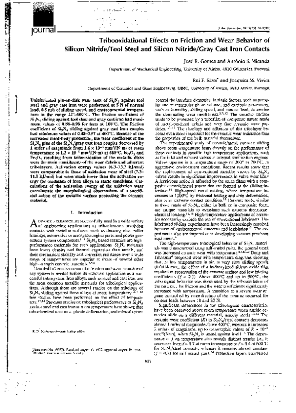 (PDF) Tribooxidational Effects on Friction and Wear Behavior of Silicon ...