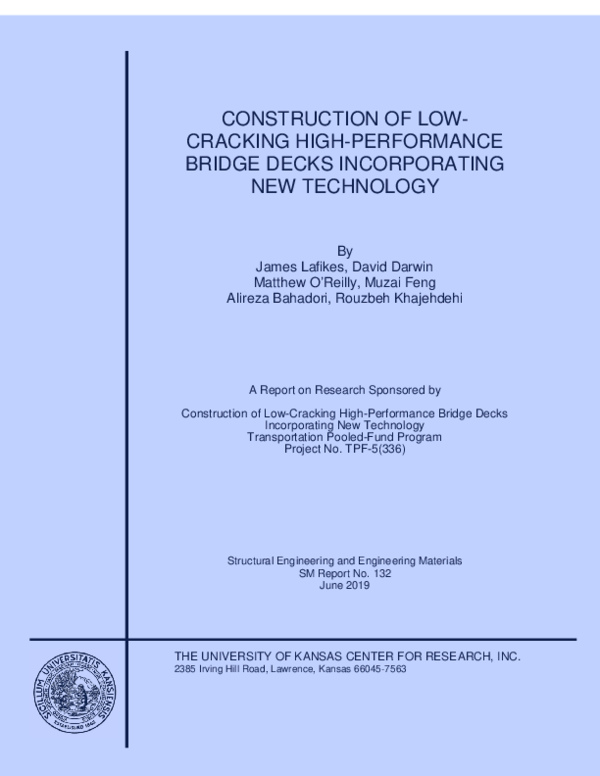 (PDF) Construction of Low- Cracking High-Performance Bridge Decks ...