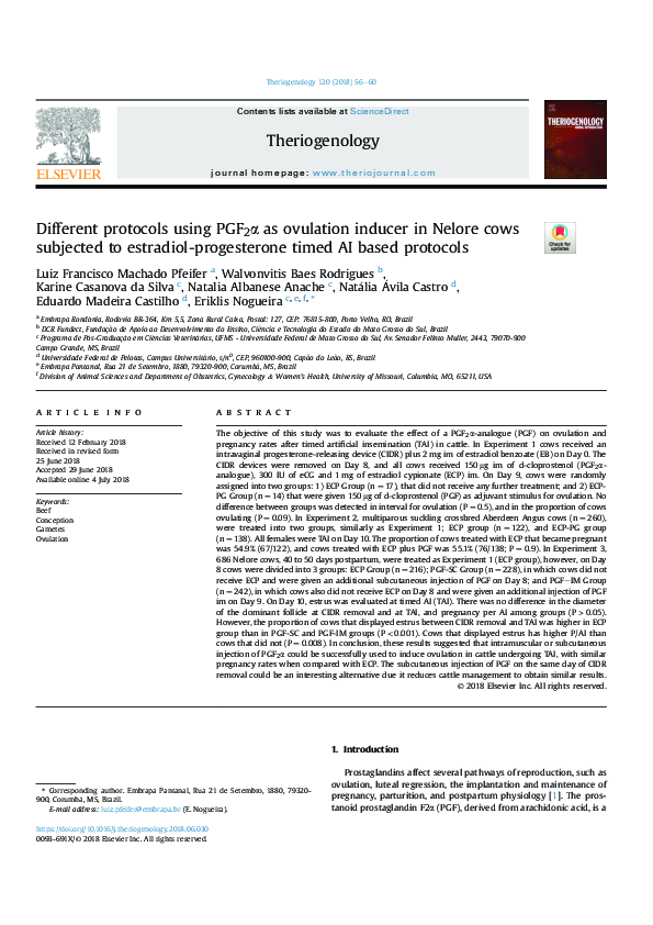 (PDF) Different protocols using PGF2α as ovulation inducer in Nelore ...