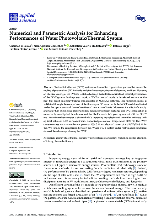 (PDF) Numerical and Parametric Analysis for Enhancing Performances of ...
