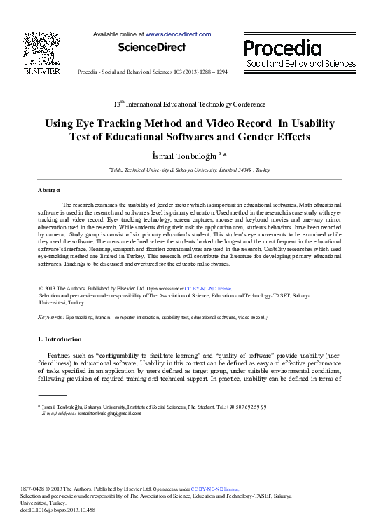 (PDF) Using Eye Tracking Method and Video Record in Usability Test of ...