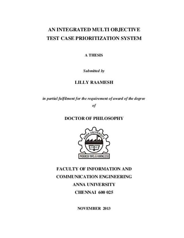 (PDF) Integrated multi objective test case prioritization system