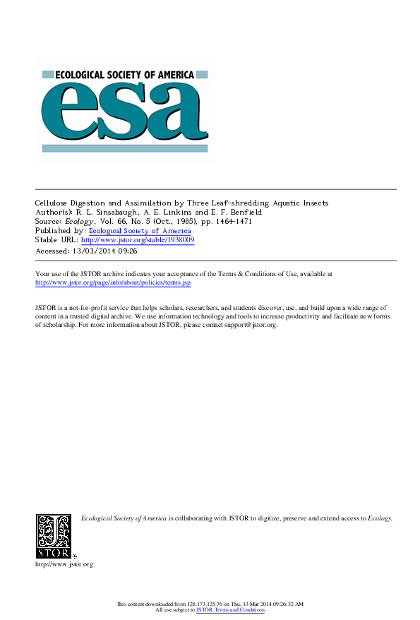 (PDF) Cellulose Digestion and Assimilation by Three Leaf-shredding ...