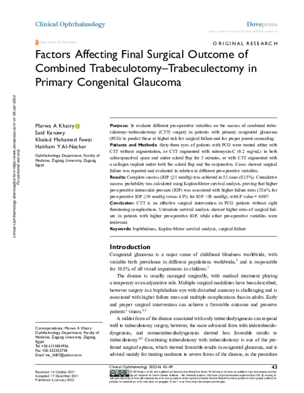 (PDF) Factors Affecting Final Surgical Outcome of Combined ...
