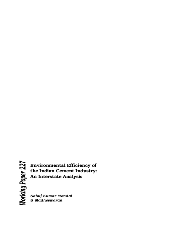 (PDF) Environmental efficiency of the Indian cement industry: An ...