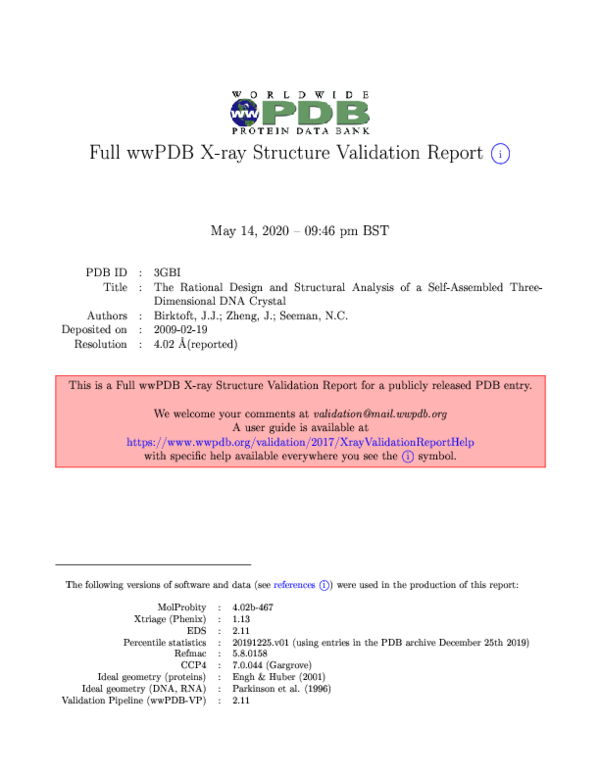 (PDF) The Rational Design and Structural Analysis of a Self-Assembled ...
