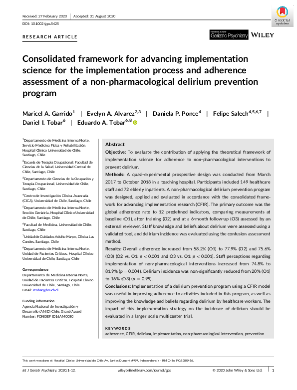 (PDF) Consolidated framework for advancing implementation science for ...