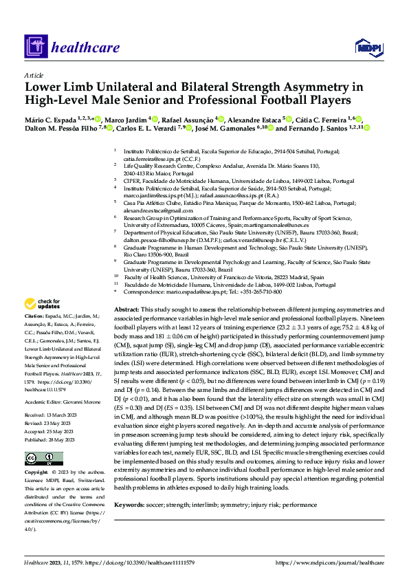 (PDF) Lower Limb Unilateral and Bilateral Strength Asymmetry in High ...