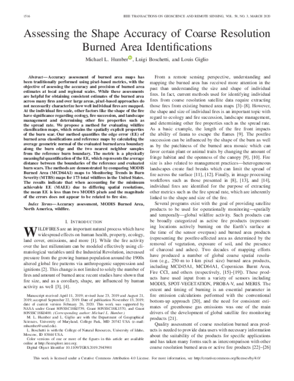 (PDF) Assessing the Shape Accuracy of Coarse Resolution Burned Area ...