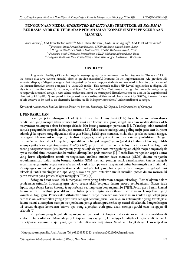 Penggunaan Media Augmented Reality (Ar) Terintegrasi Roadmap