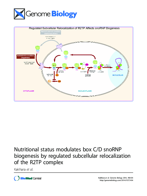 (PDF) Nutritional status modulates box C/D snoRNP biogenesis by ...