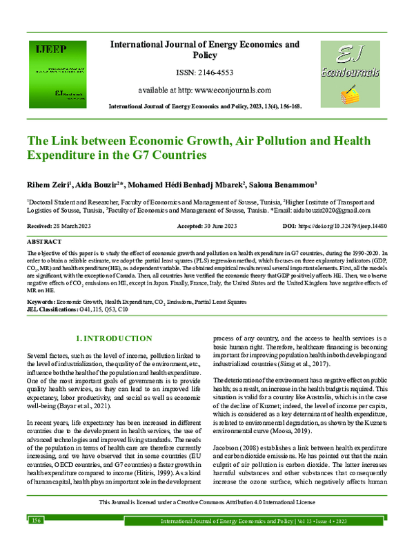 (PDF) The Link between Economic Growth, Air Pollution and Health ...