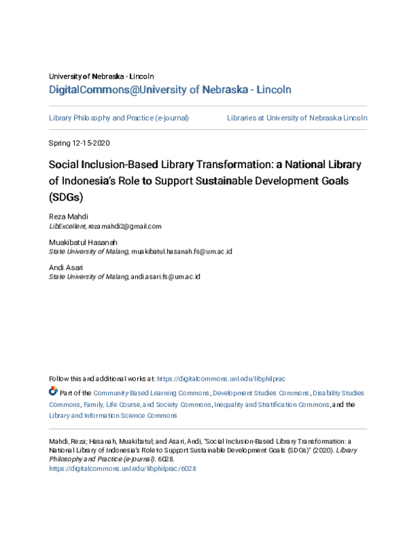 (PDF) Social Inclusion-Based Library Transformation: a National Library ...