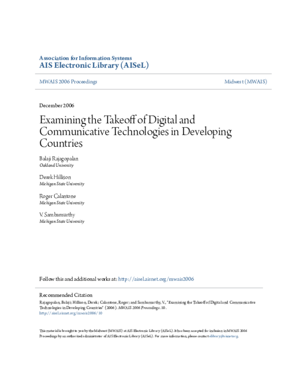 (PDF) Examining the Takeoff of Digital and Communicative Technologies ...
