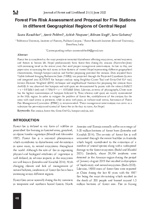 (PDF) Forest Fire Risk Assessment and Proposal for Fire Stations in ...
