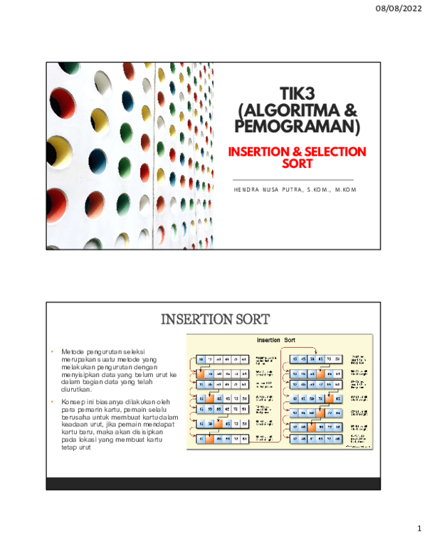 (PDF) MODUL ALGORITMA INSERT SELECT SORT