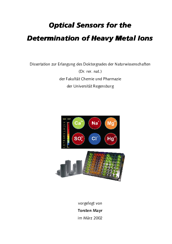 (PDF) Optical Sensors for the Determination of Heavy Metal Ions