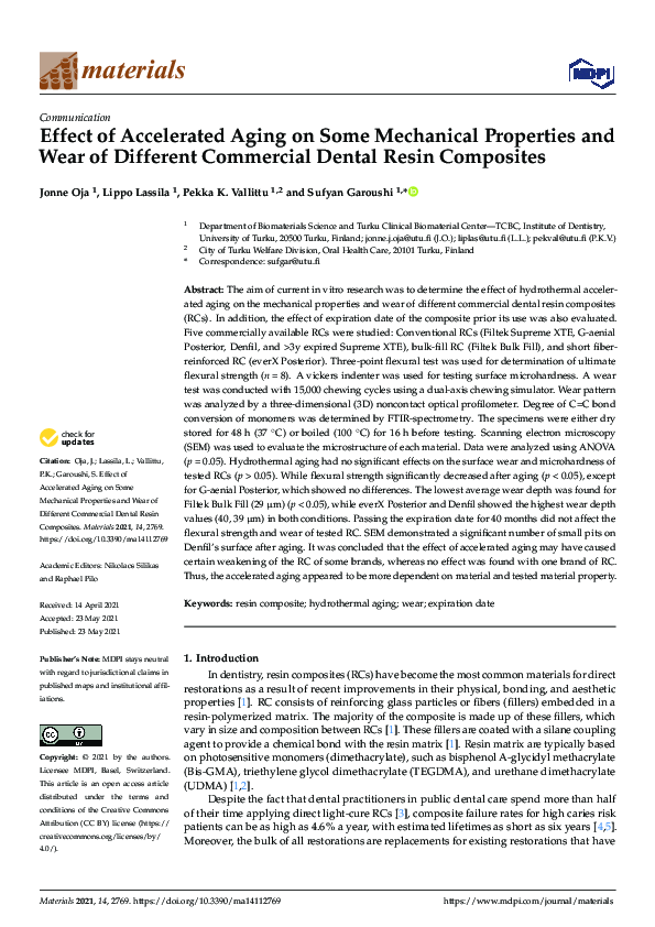 (PDF) Effect of Accelerated Aging on Some Mechanical Properties and ...