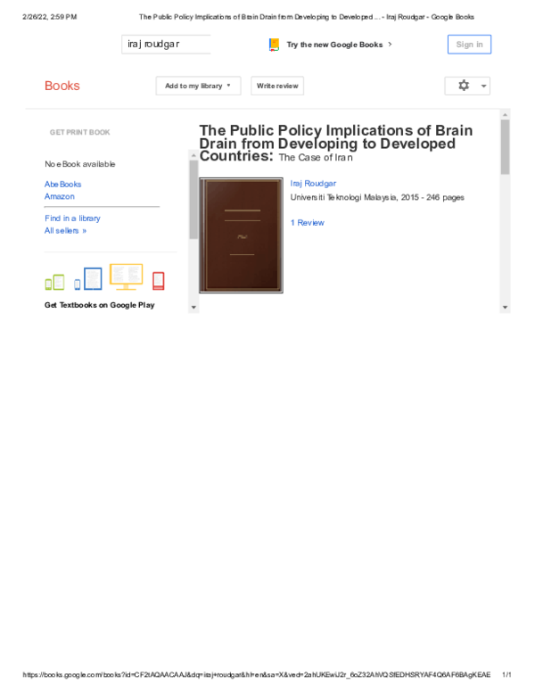 (PDF) The Public Policy Implications of Brain Drain from Developing to ...