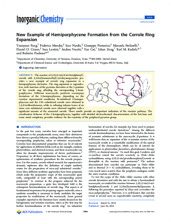 (PDF) New Example of Hemiporphycene Formation from the Corrole Ring ...