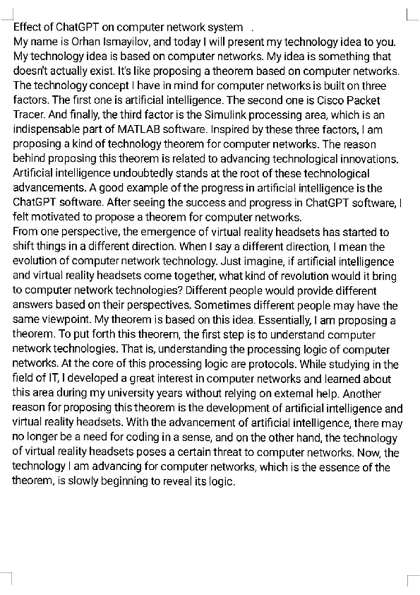 (PDF) Effect of Chat GPT on computer network system