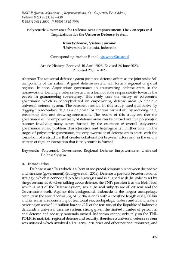 (PDF) Polycentric Governance for Defense Area Empowerment: The Concepts ...