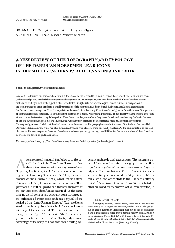 (PDF) A new review of the topography and typology of the Danubian ...