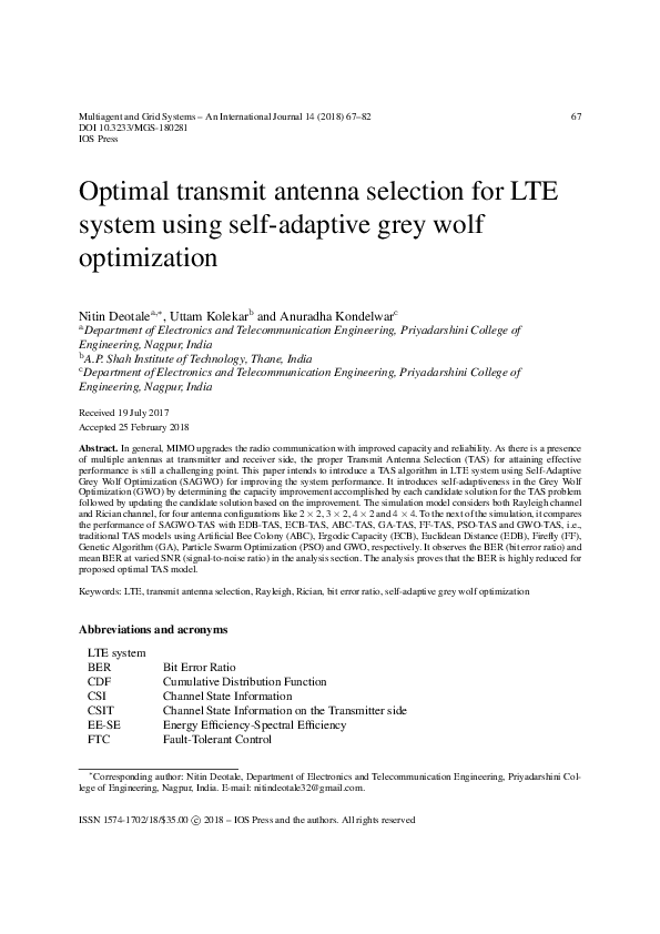 (PDF) Optimal transmit antenna selection for LTE system using self ...