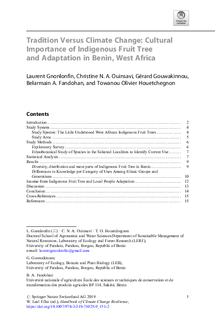 (PDF) Tradition Versus Climate Change: Cultural Importance of ...