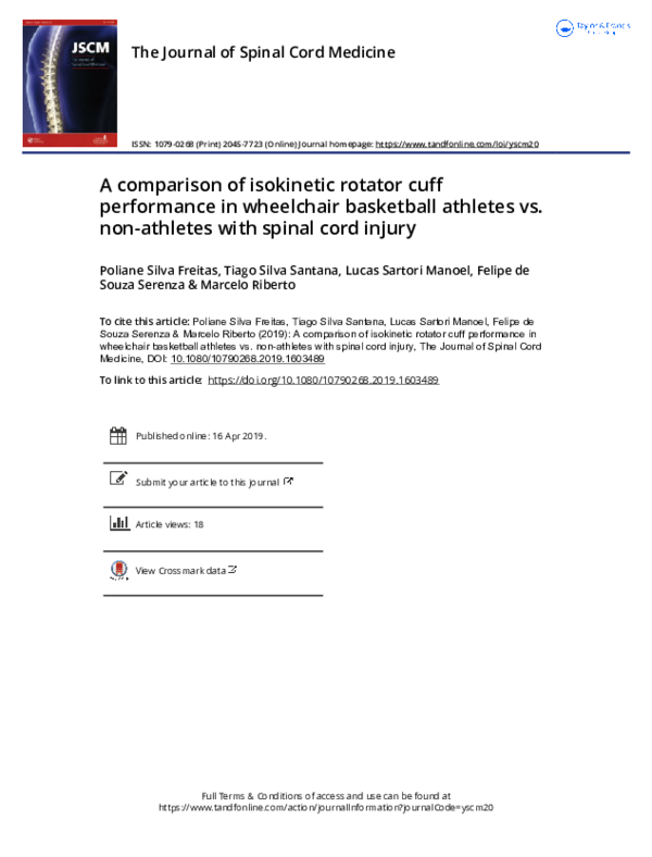 (PDF) A comparison of isokinetic rotator cuff performance in wheelchair ...