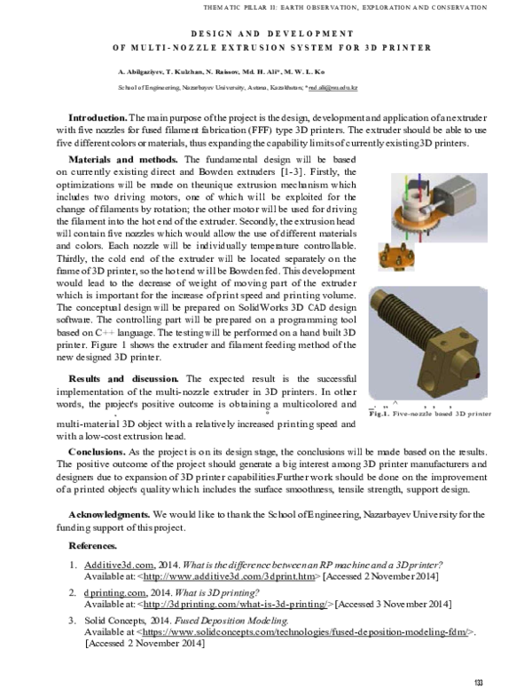 (PDF) Design and development of multi-nozzle extrusion system for 3D ...