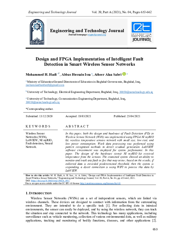 (PDF) Design and FPGA Implementation of Intelligent Fault Detection in ...