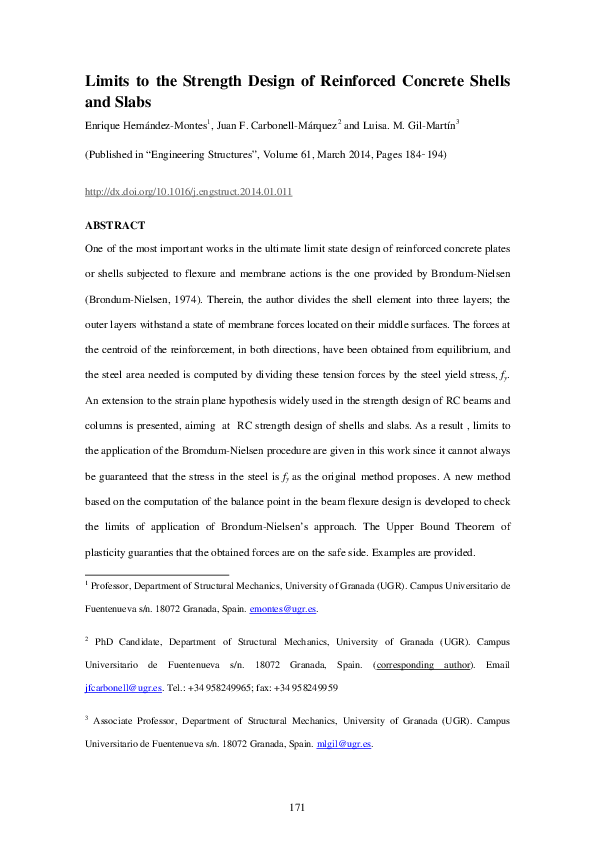 (PDF) Limits to the strength design of reinforced concrete shells and ...