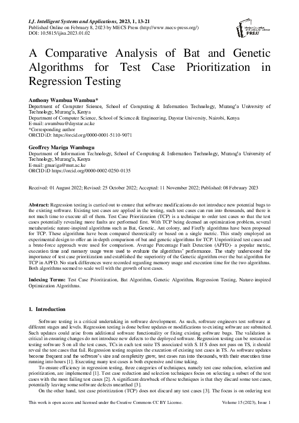 (PDF) A Comparative Analysis of Bat and Genetic Algorithms for Test ...