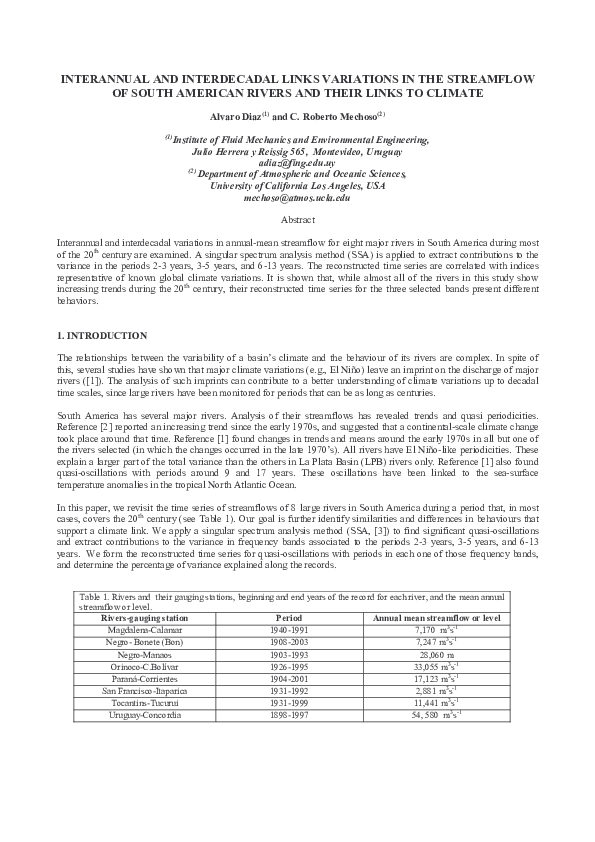 (PDF) Interannual and Interdecadal Links Variations in the Streamflow ...