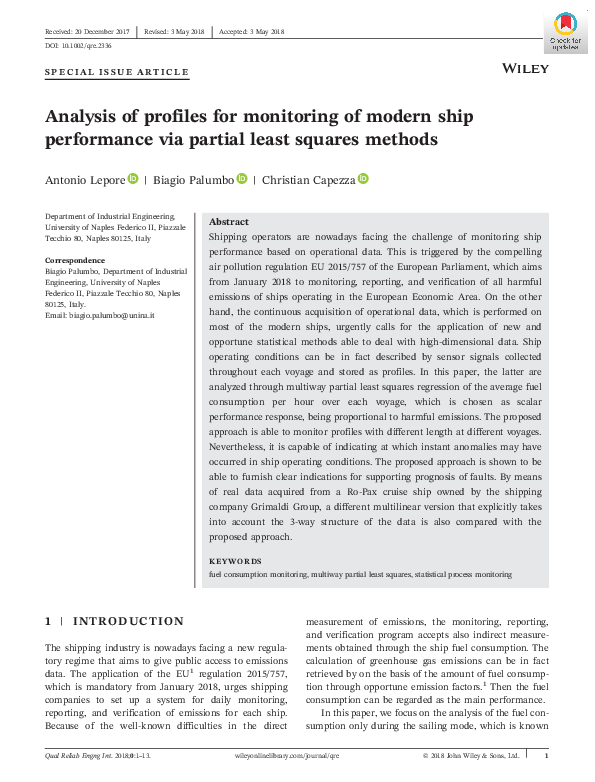 (PDF) Analysis of profiles for monitoring of modern ship performance ...