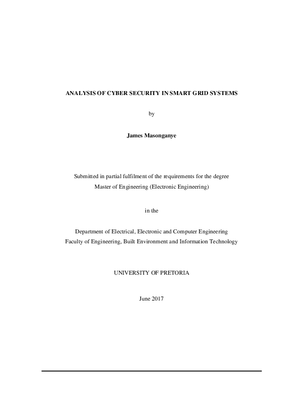 (PDF) Analysis of cyber security in smart grid systems