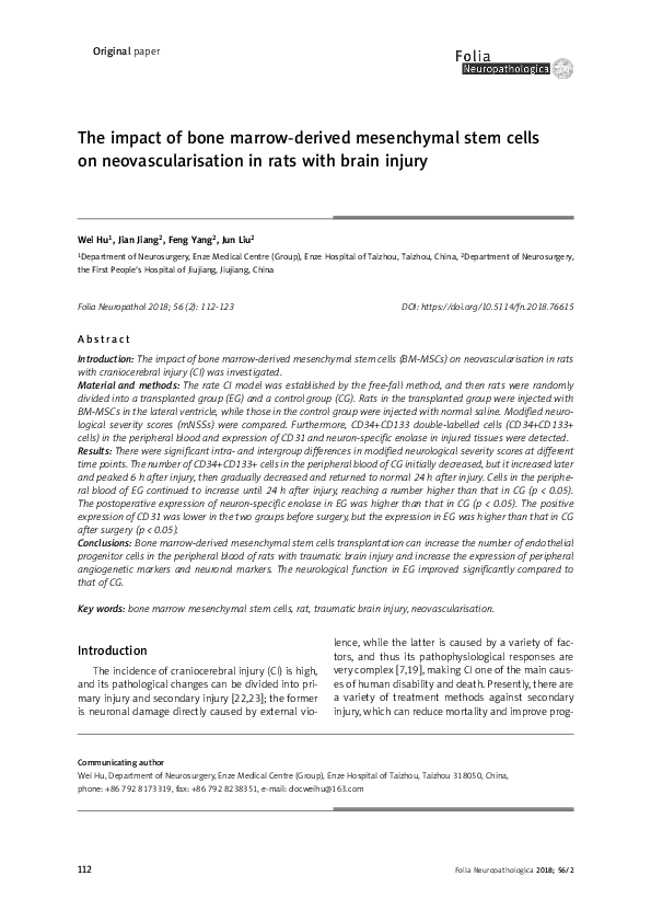(PDF) The impact of bone marrow-derived mesenchymal stem cells on ...