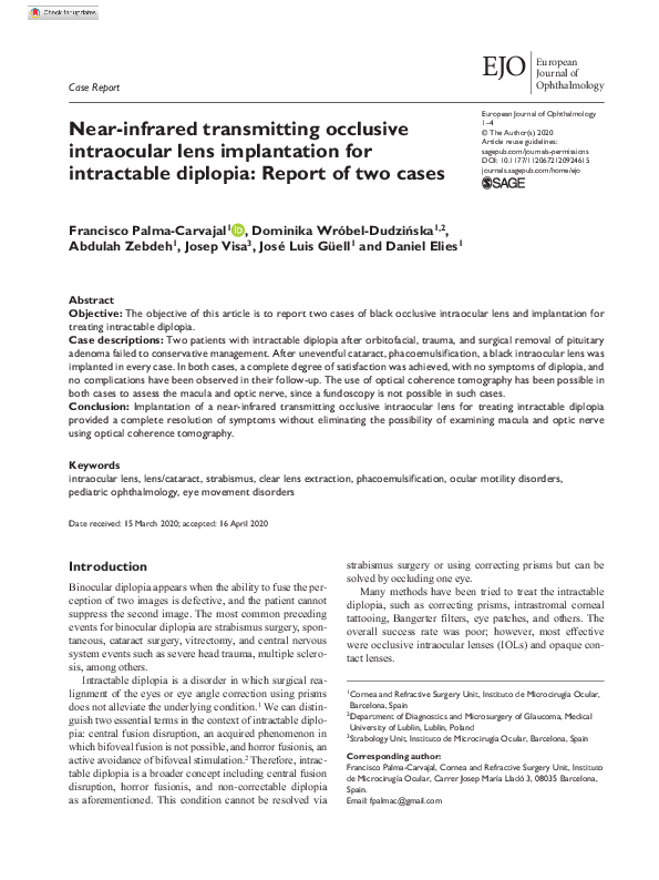 (PDF) Near-infrared transmitting occlusive intraocular lens ...