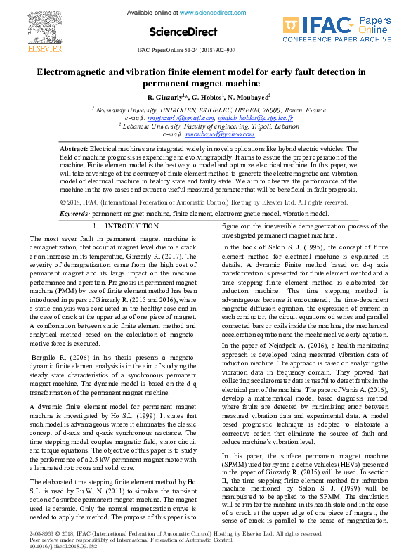 (PDF) Electromagnetic and vibration finite element model for early ...