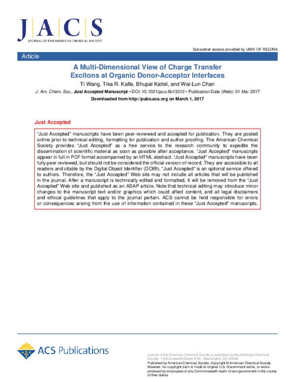 (PDF) A Multidimensional View of Charge Transfer Excitons at Organic ...