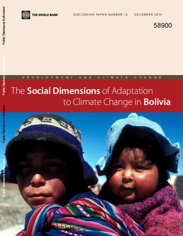(PDF) The social dimensions of adaptation of climate change in Bolivia