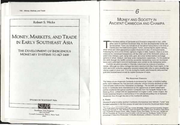 (PDF) Money, Markets, and Trade in Early Southeast Asia, Ch 6 Cambodia