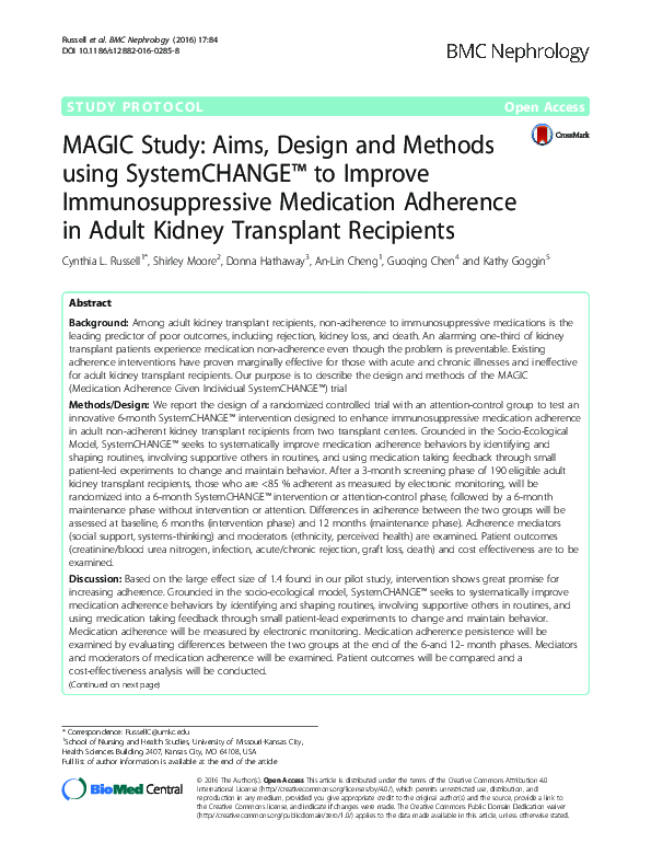 (PDF) MAGIC Study: Aims, Design and Methods using SystemCHANGE™ to ...
