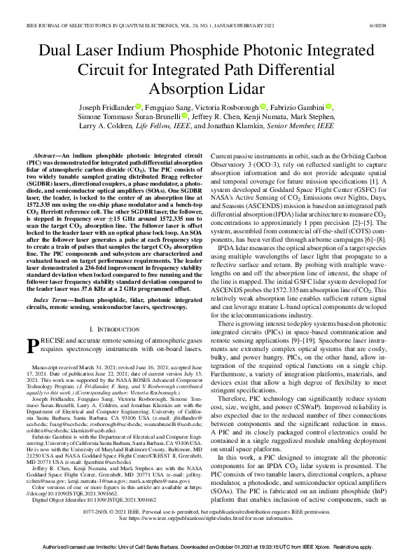 (PDF) Dual Laser Indium Phosphide Photonic Integrated Circuit for