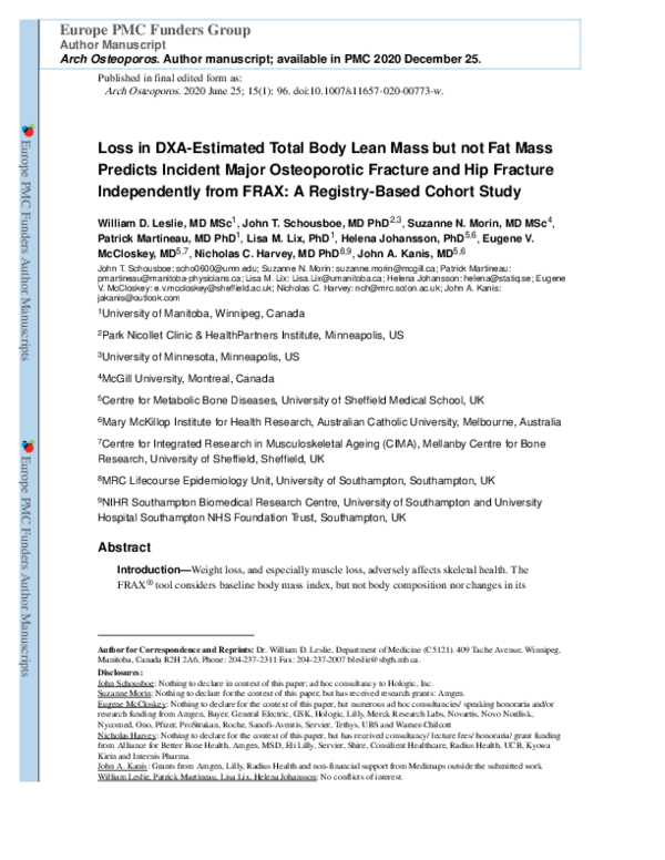 (PDF) Loss in DXA-estimated total body lean mass but not fat mass ...